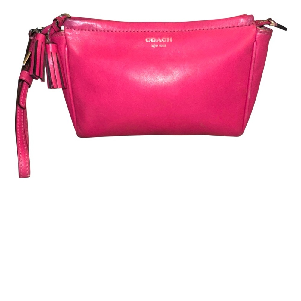Coach New York Fuchsia Leather Wristlet